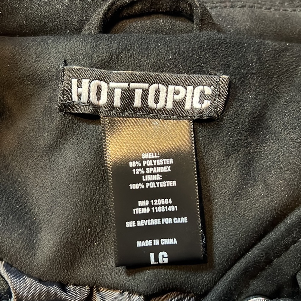 Hot Topic Black Faux Suede Moto Jacket - Picture 2 of 4